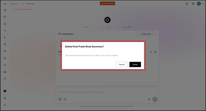 confirm and delete