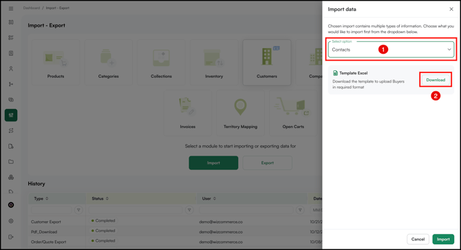 contacts template