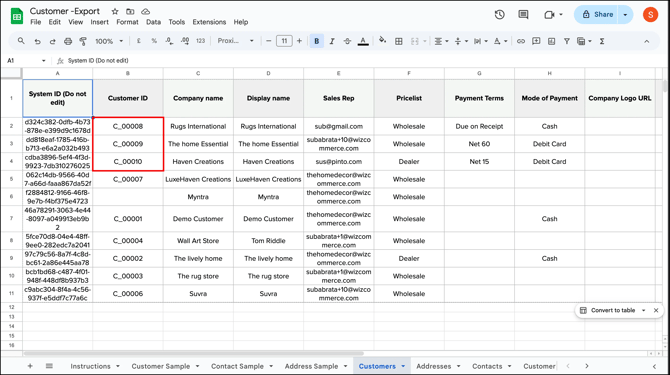 excel sheet