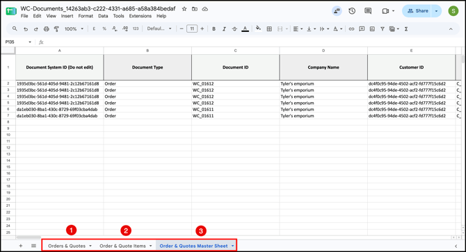 export sheet