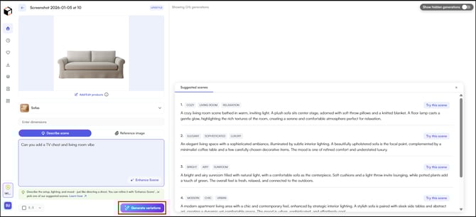 type out a scene and click enhance