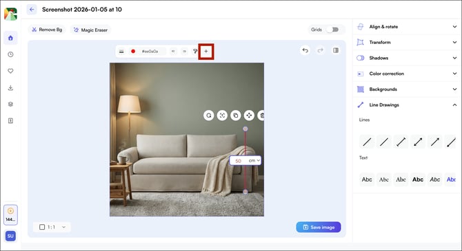 click plus icon line type 