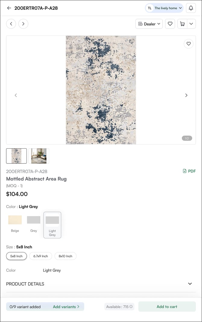 product details page