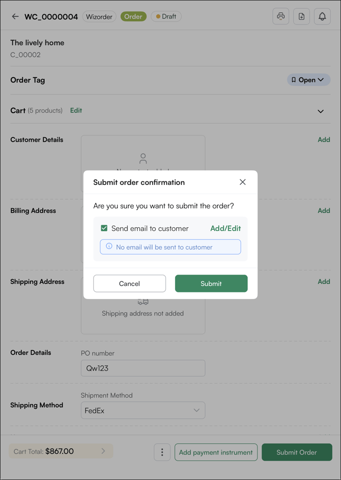 send email confirmation