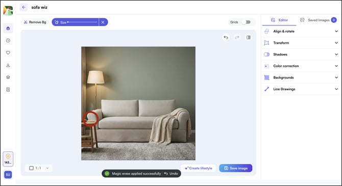 release the brush to apply the changes