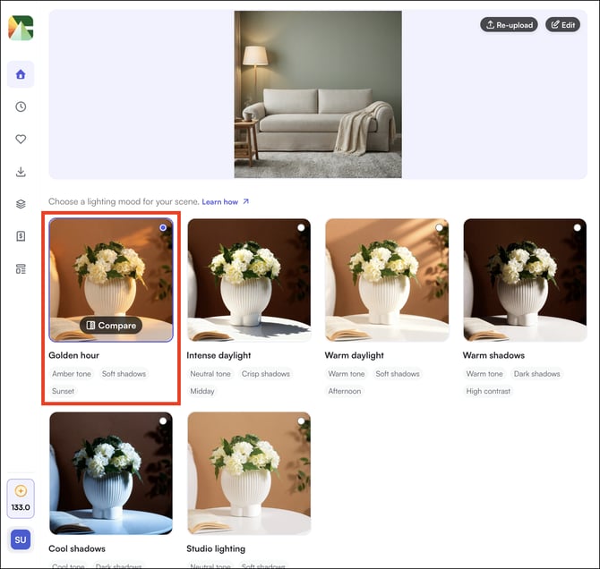 relight to golden hour
