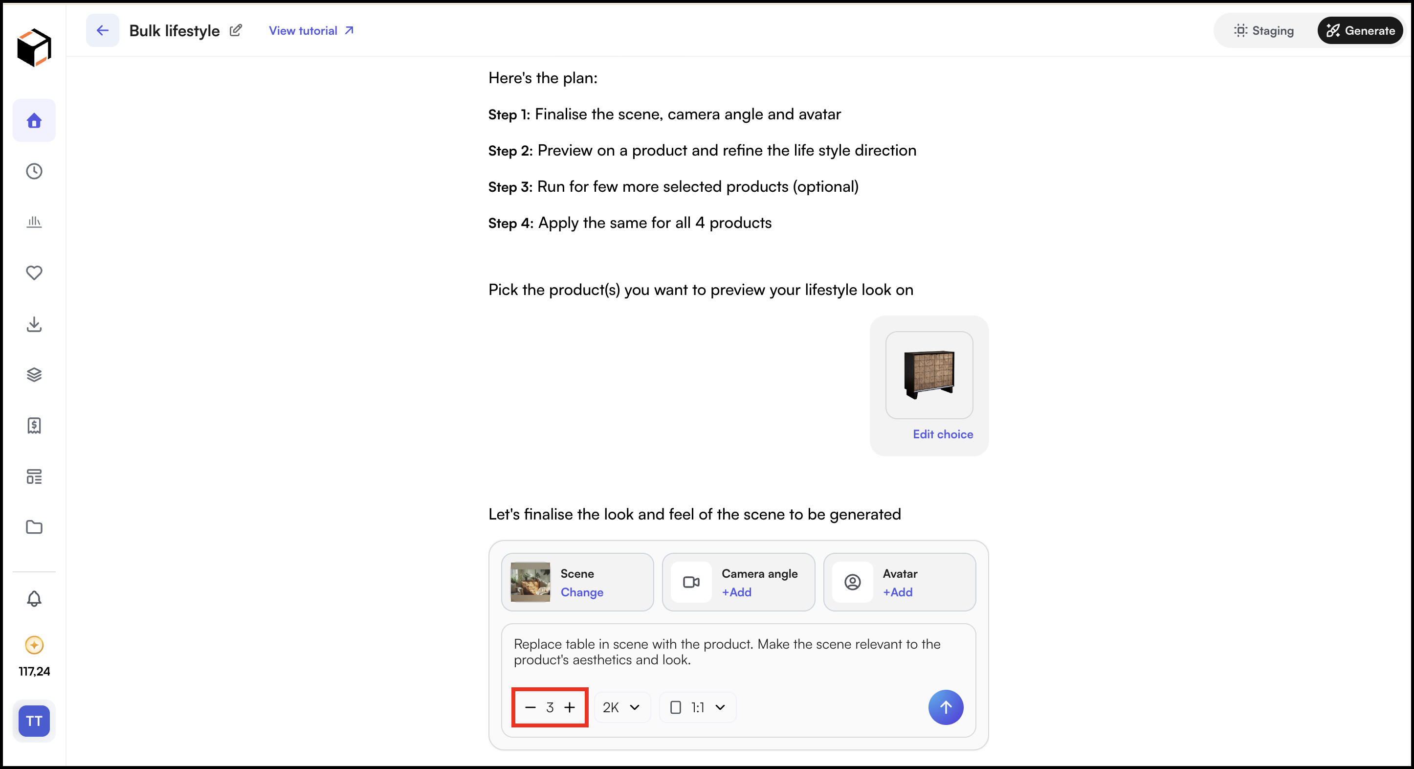 number of images