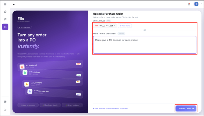 submit order