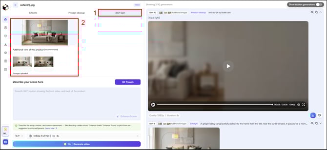 360 spin video selector 